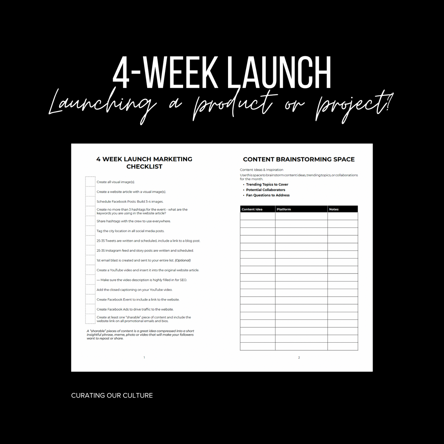 4-Week Launch Marketing Checklist for Creators